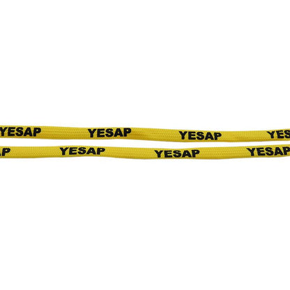 7MM Superior Shoe Accessory Silk Screen Yellow Black Letter Printing Unisex Canvas Shoelaces