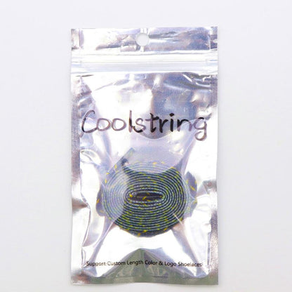 8MM Wide Shoe Accessories Black&Yellow Lighting Heat Transfer Printing Flat Laces Canvas Boots