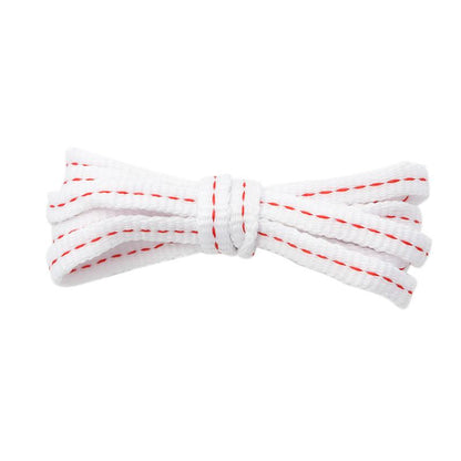 8MM Shoe Accessories Flat Laces Red Line Segment White Shoelaces Simplicity Fashion Hat Lacets