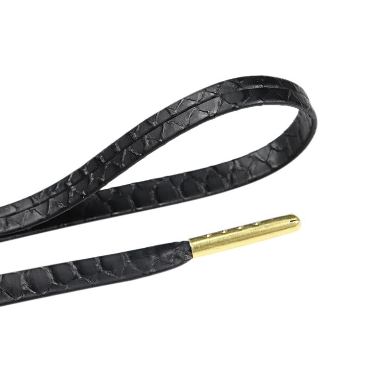 7MM Top Shoe Accessories Black Solid Color Flat Shoelaces Business Boots Canvas Shoes For Office