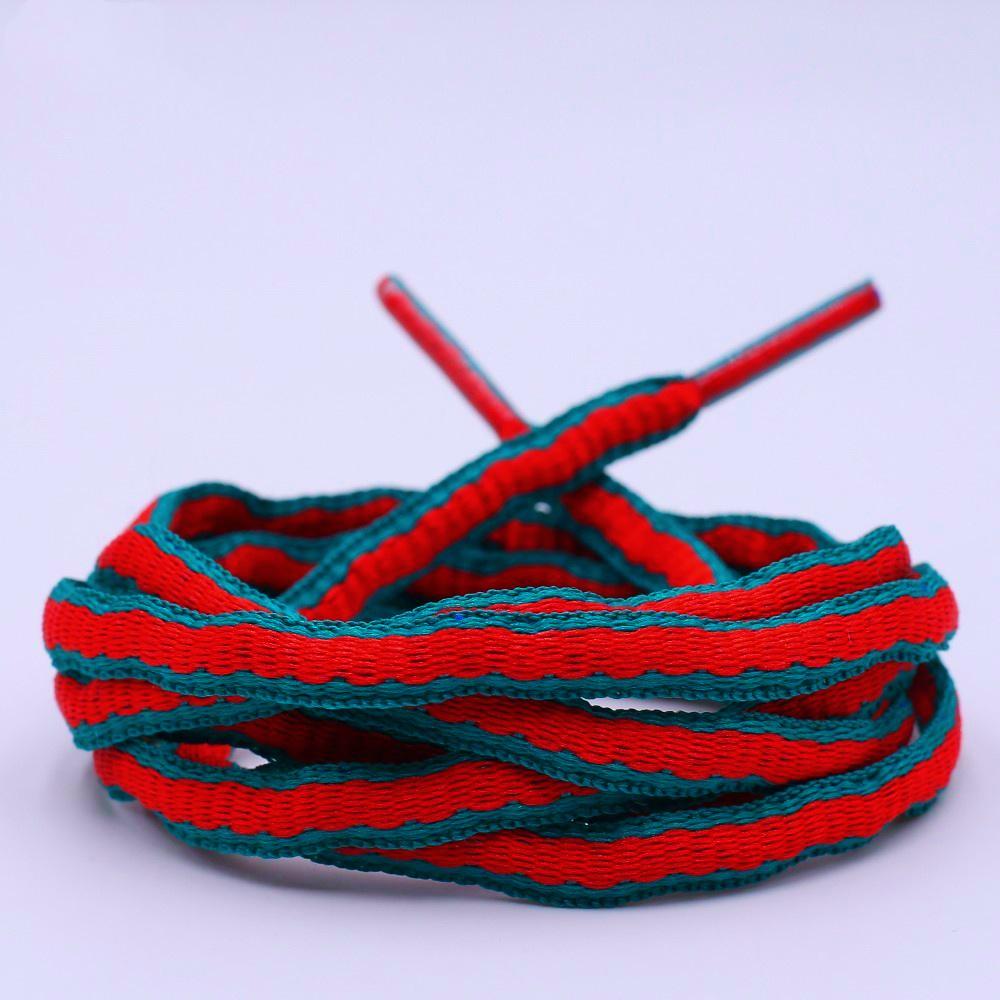 6mm Oval Plastic Tips Two-tone Shoestrings Green Red Polyester Shoelace Semi circular Sports Laces