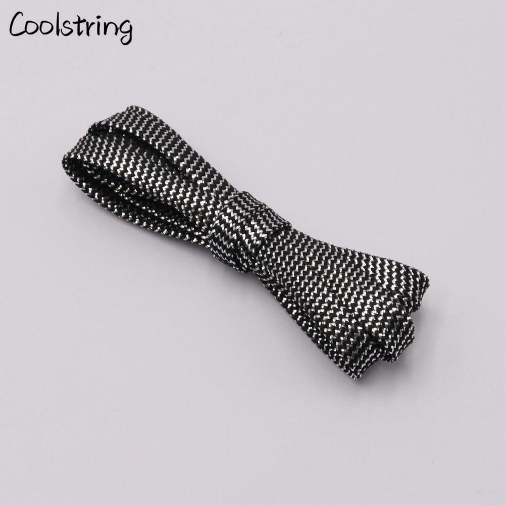 Cool 0.7cm Two Colors Mixed Shiny Gold And Silver Thread Sport Sneakers Flat Shoelaces Bootlaces