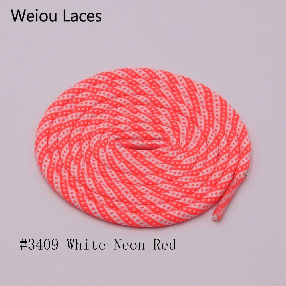 Weiou 5mm Round Type Polyester Two Tone Twill Middle Dot Checkered Laces Exclusive Red White Black