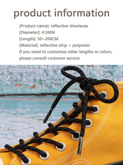 4.5MM New Flat 3M Reflective Shoelaces Athletic Safety Sneaker Ropes For Running Boots 350 750