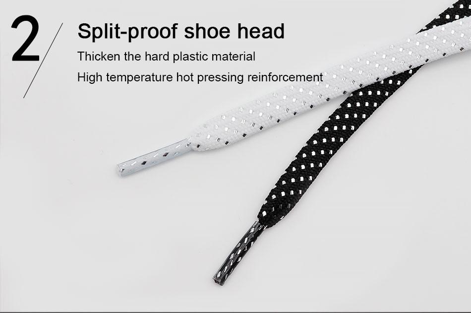 8MM Pretty Shoe Accessories White Black Flat Type Shoelaces Top Quality Metallic Yarn Laces For