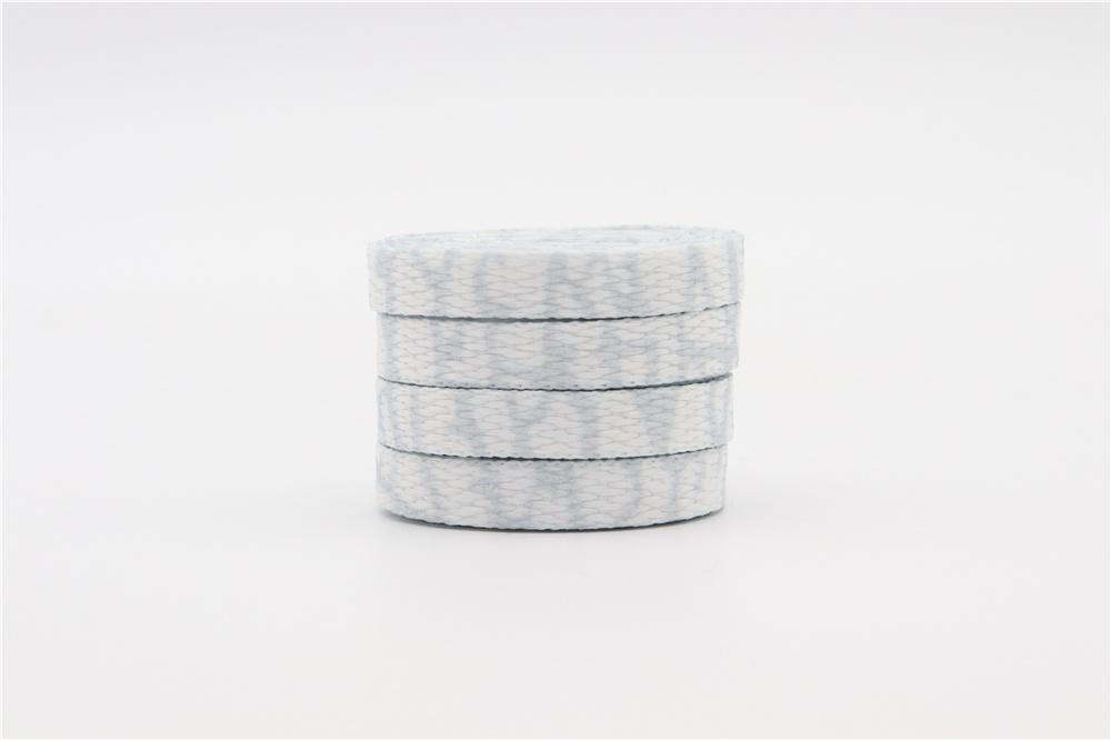 8MM Marble Pattern Heat Transfer Printing Shoelaces Grey White Flat Canvas Shoe Cords Men Women