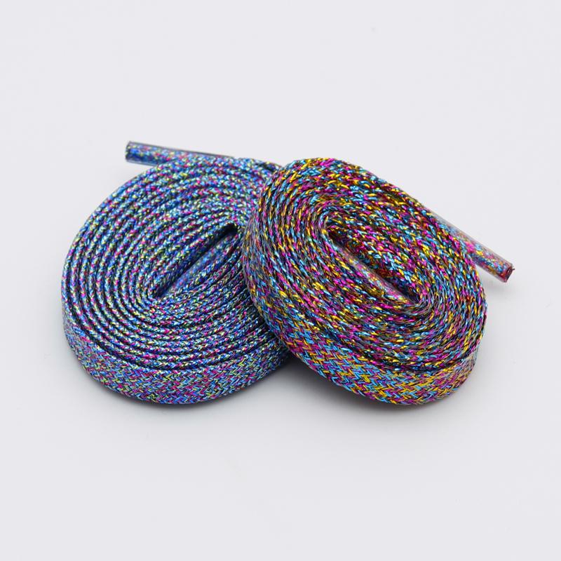7MM Metallic Yarn Flat Laces Durable Material Making Pretty&Gorgeous Lady Boot Easy Lacets