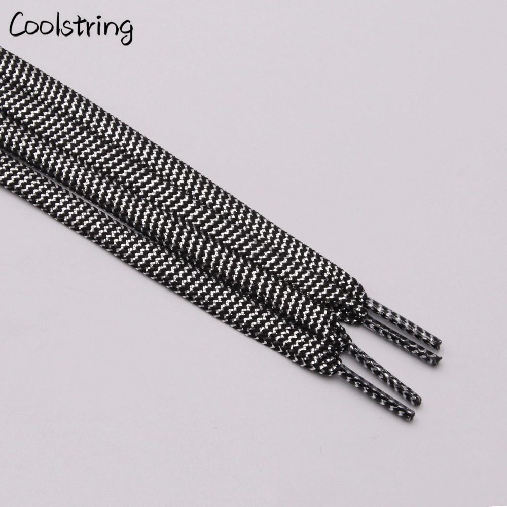 Cool 0.7cm Two Colors Mixed Shiny Gold And Silver Thread Sport Sneakers Flat Shoelaces Bootlaces