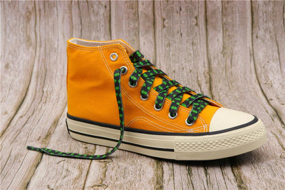 8MM Flat Canvas Polyester Cotton Laces Black-Green Dollar Heat Transfer Printing Pattern Top Ropes