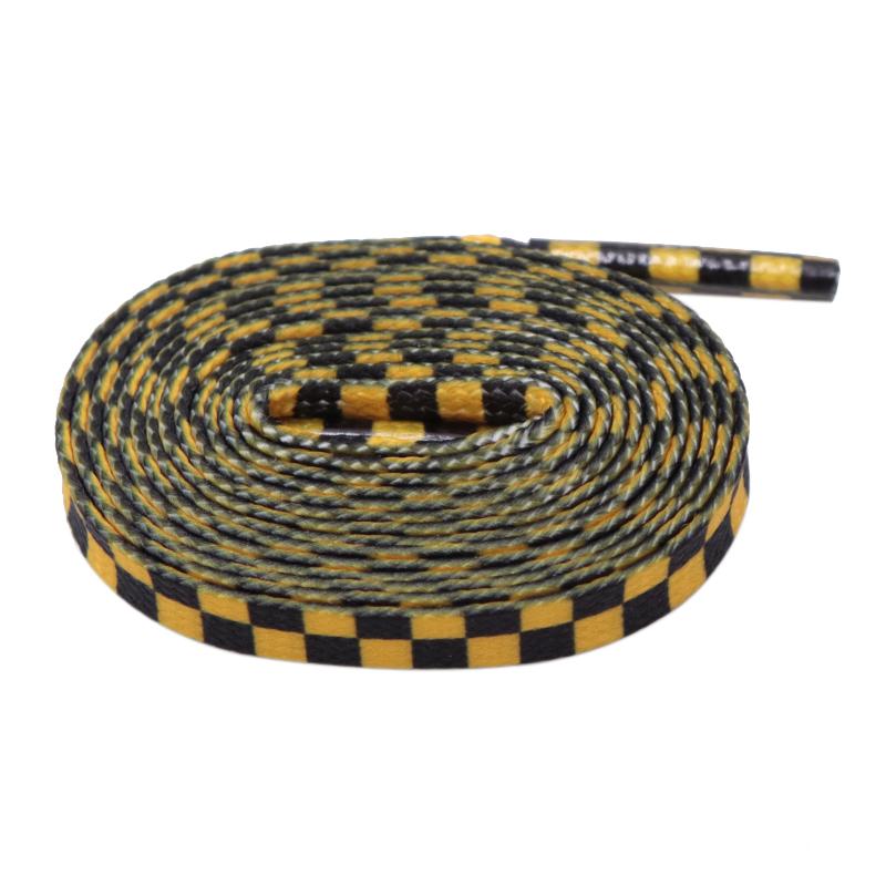 8MM Checkered Pattern Top Quality Heat Transfer Printing Lacet Decoration Of Finny Sneakers Women