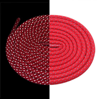 Weiou Personality Black And Red Shoelaces 0.45 Cm Single Twill Reflective Polyester Shoe Laces Women