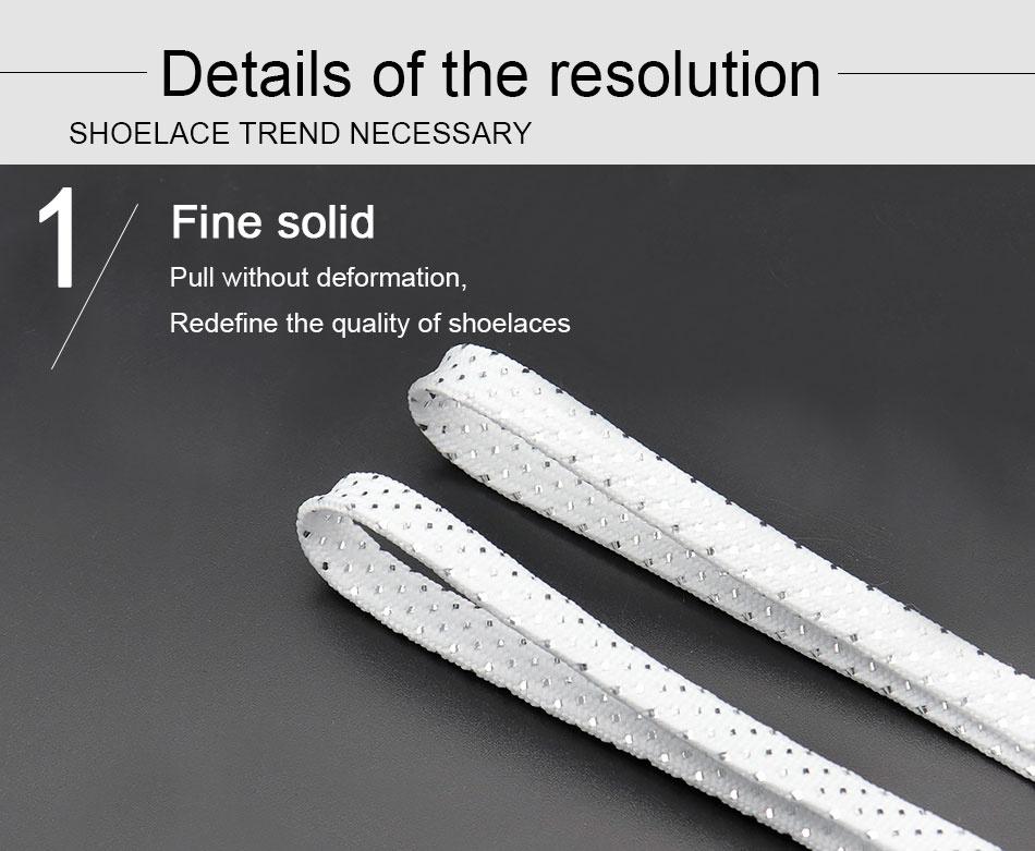 8MM Pretty Shoe Accessories White Black Flat Type Shoelaces Top Quality Metallic Yarn Laces For