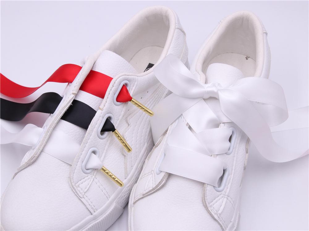 Solid Color Ribbon Wide Shoelaces Women Canvas Casual Flat Shoes Lacet 2021 Charmed Fashion Cord
