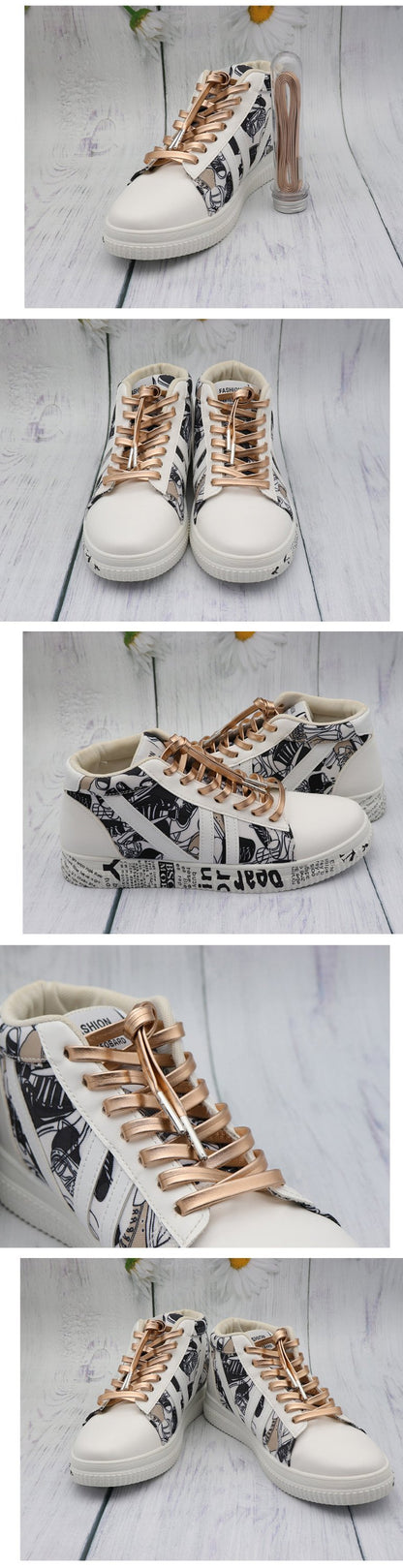Shoe String with Metallic PU Leather Shoelaces Flat Shoe Decoration Luxury Top Laces Shining In