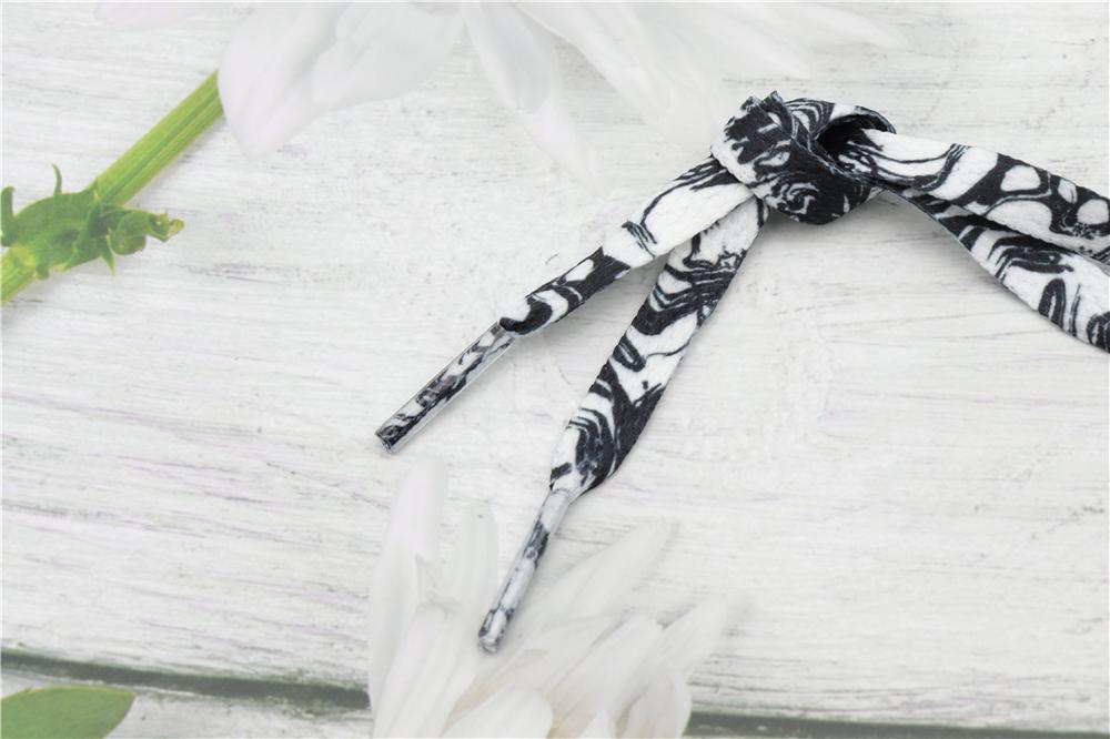 8MM Flat Type Shoe Accessories Wide Canvas Ropes Top Waist Laces Sneakers Women Men Black White Easy