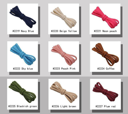 Authentic 6MM Oval Ropes Yellow Green Vivid Shoelaces Clothing Polyester Pure Cotton Flexible Laces