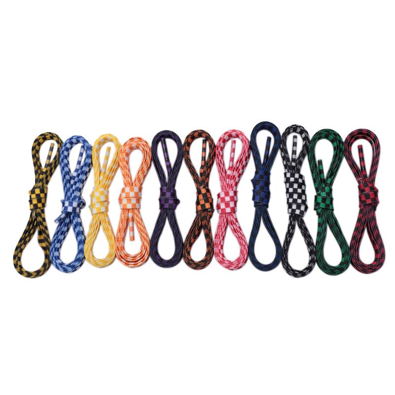 8MM Checkered Pattern Top Quality Heat Transfer Printing Lacet Decoration Of Finny Sneakers Women