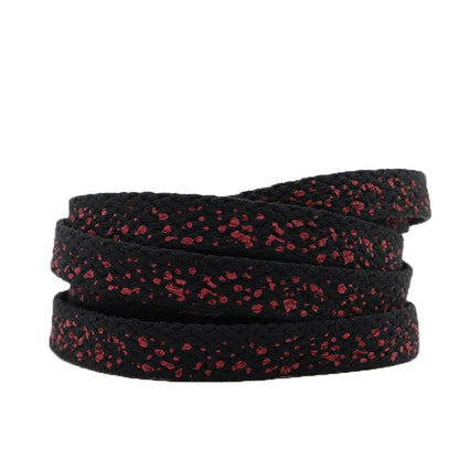 8MM Spray Point High Quality Shoelaces Easy Boots Canvas Ropes Adult&Kid Sneaker 2021 Unisex Black