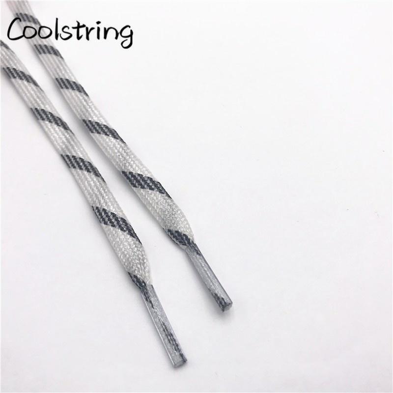 7mm Double Layer Shinning Colorful Glitter Shoelaces Long Shoe Laces White Black Red Gold Silver