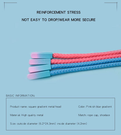 New 4pcs A Pair 6.2*24.3mm Sneaker v2 350 Fashion Zuilvormig Shoelace Aglets Top Rope Ends Pink Blue