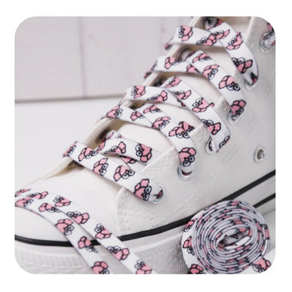 Cute Owl Pink of Sesame Street Series Shoestring Flat Cotton Shoe laces Adorable owl Cartoon Women