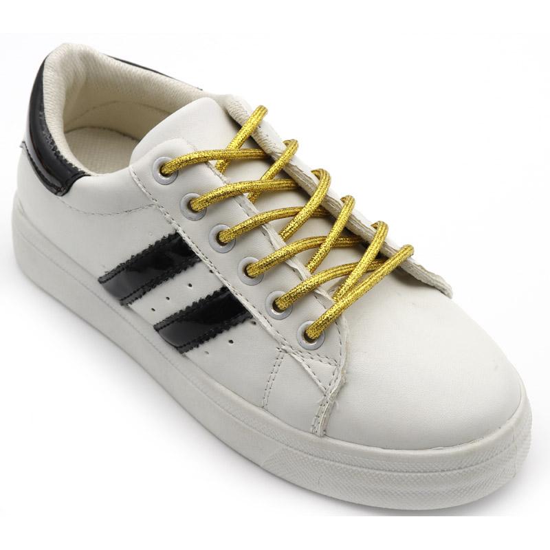 Shoe Accessory 4.5mm Shiny Metallic Shoelaces Premium Pretty Ropes Unisex Sport Basketball Cheap