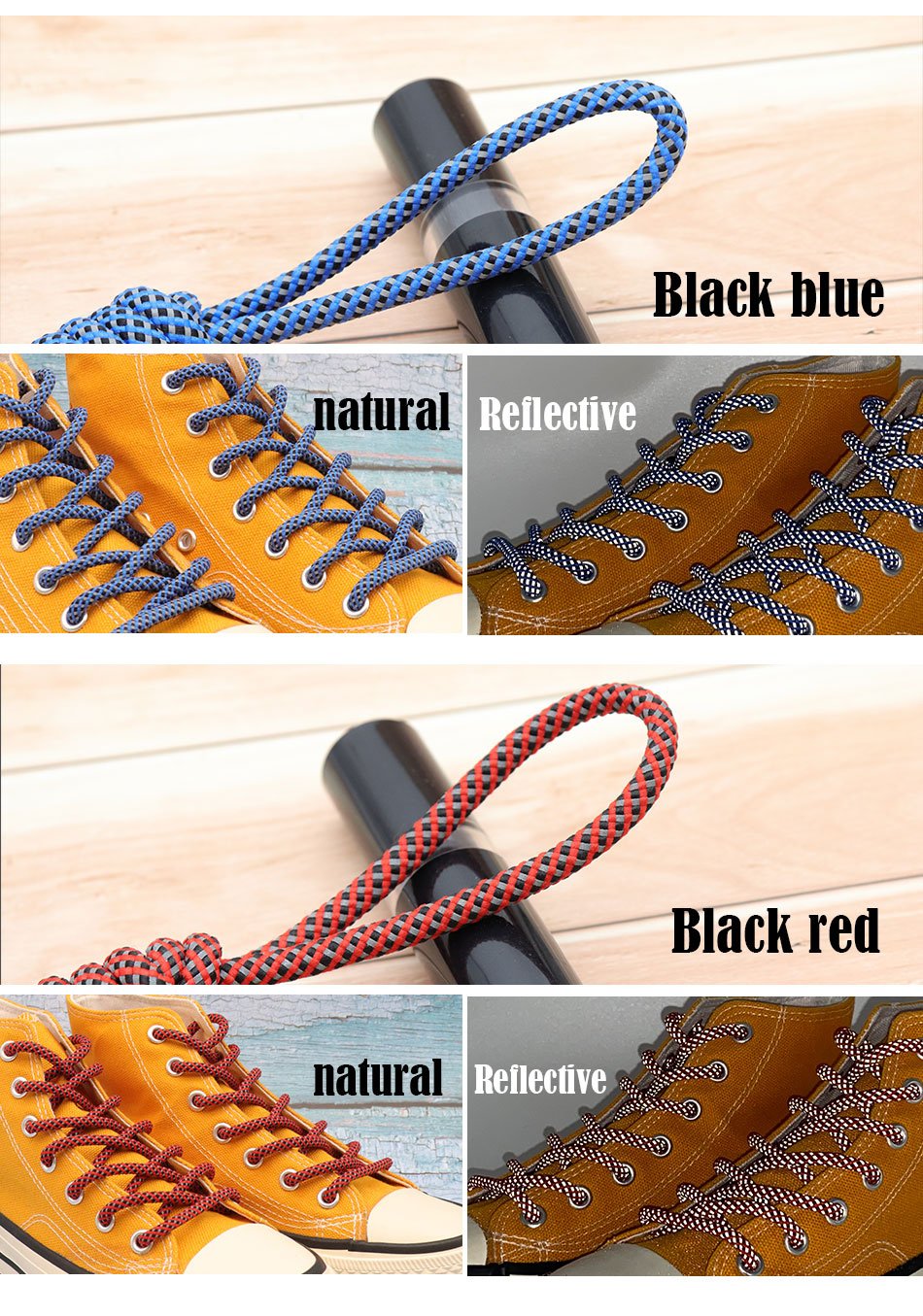 5MM Round Type Reflective Shoelaces Men Women Sneaker 2021 Drop Shipping For Custom Glowing