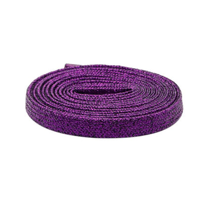7MM Metallic Yarn Calm & Restrained Color Combination Flat Laces Pretty Glitter Lacets For Leather