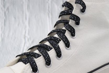 8MM Spray Point High Quality Shoelaces Easy Boots Canvas Ropes Adult&Kid Sneaker 2021 Unisex Black