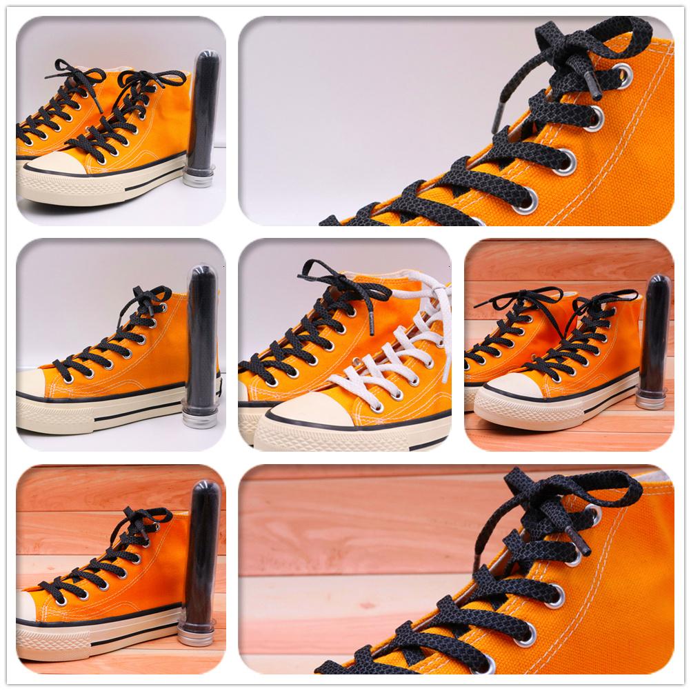7MM Shoe Accessories Flat Type Black White Reflective Laces Top Shoelaces Glow In The Dark Easy