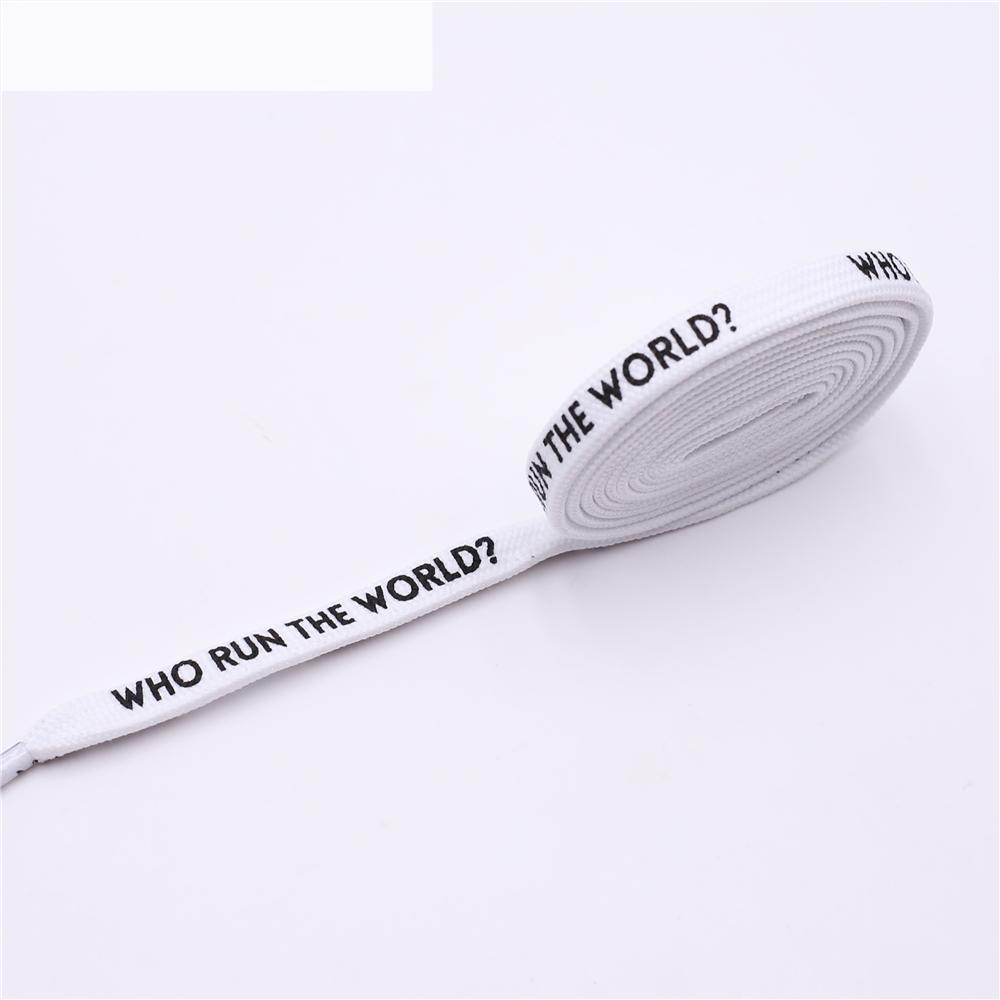 7MM Shoe Accessories Silk Screen Letter Printing Basketball Canvas Boots Falt Laces Lady Charmed