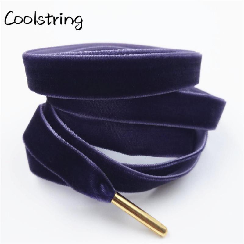 60-180cm Length 1.27 Cm Width Velvet Surface Shoelaces Women Men Black White Colorful Sports Casual