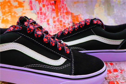 Top Quality Shoelaces Accessories 8MM Flat Pink Girl Lovers Heart Heat Transfer Printing Women