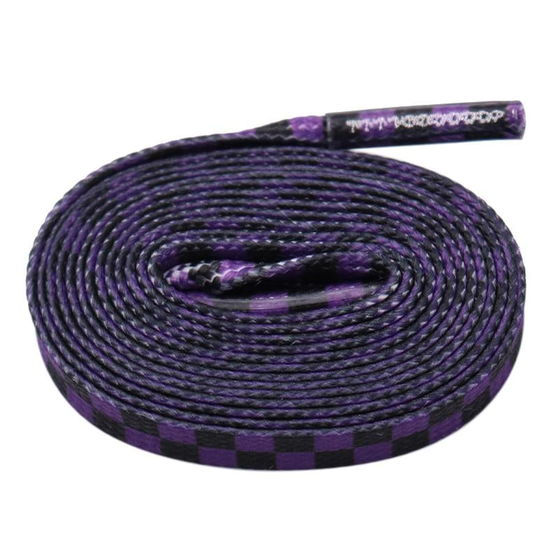 8MM Checkered Pattern Top Quality Heat Transfer Printing Lacet Decoration Of Finny Sneakers Women