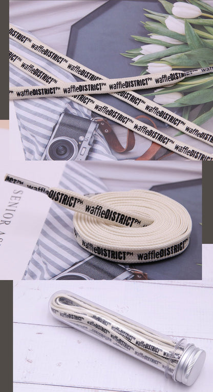 Double Sides English Letter Print Shoelace Polyester Flat Shoe Laces Clothing Sport Bootlaces For