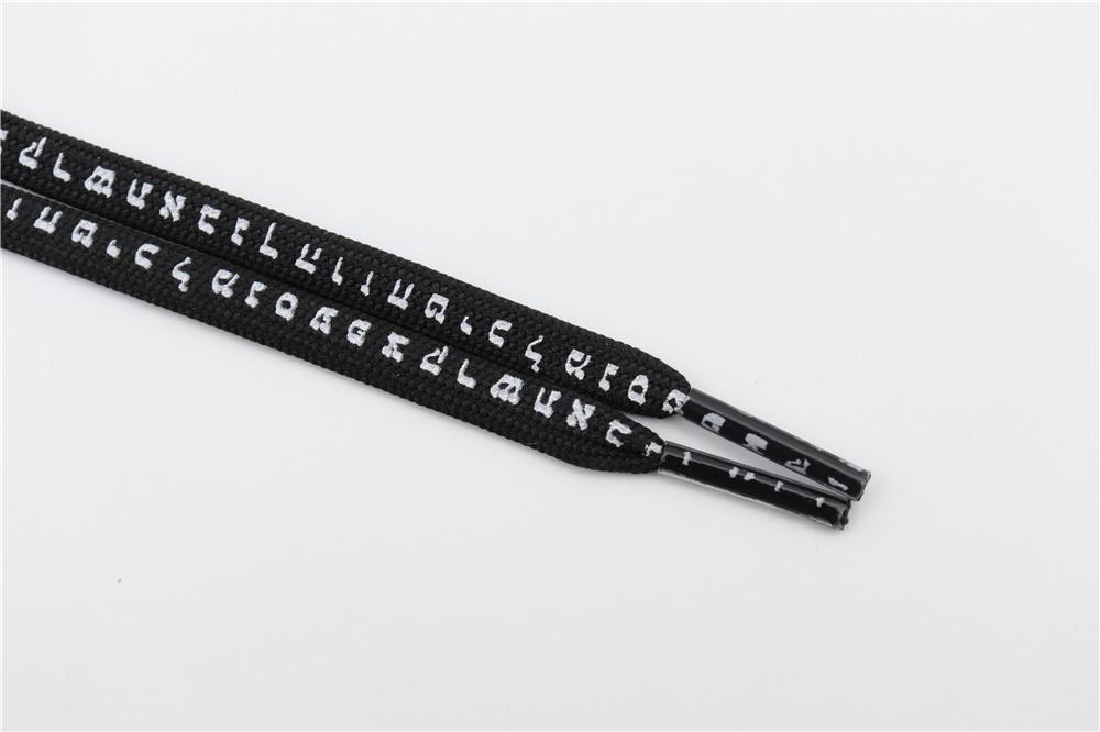 7MM Shoe Accessory Silk Screen Printing Belt Flat Canvas Strings Boots White Black 350 700 ShoeLaces