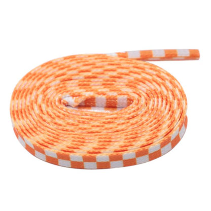 8MM Checkered Pattern Top Quality Heat Transfer Printing Lacet Decoration Of Finny Sneakers Women