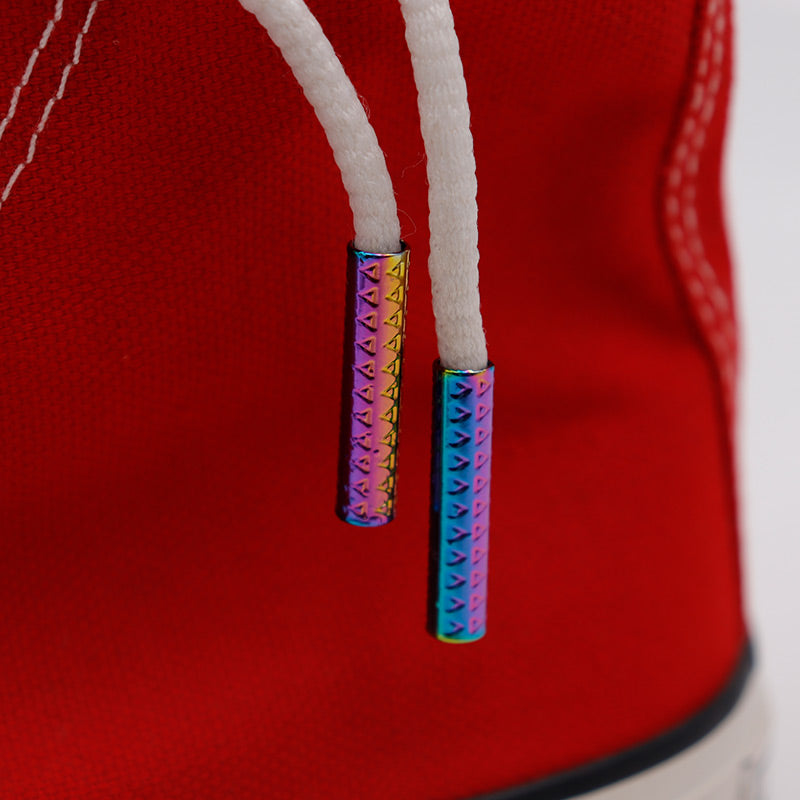 Weiou Manufacturer Custom Logo Round Shoelace Sneaker Cyan Pink Blue Gradient Metal Head Aglets