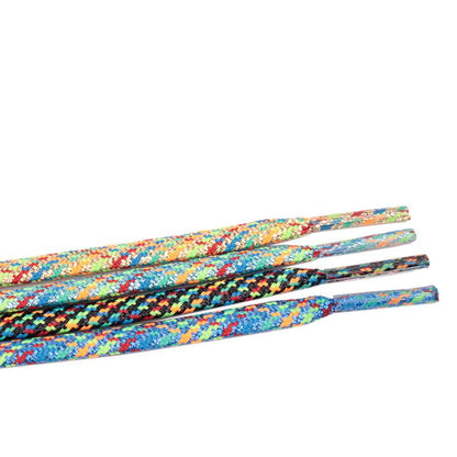 7MM Metallic Yarn Colorful Laces Black Blue Yellow Polyester Shoelaces Sneaker Boot Canvas Trendy