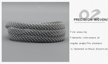 Nice Shoelaces Clothing 7MM Double Layer Polyester Laces Tight Stitch Weaving Process Top Quality