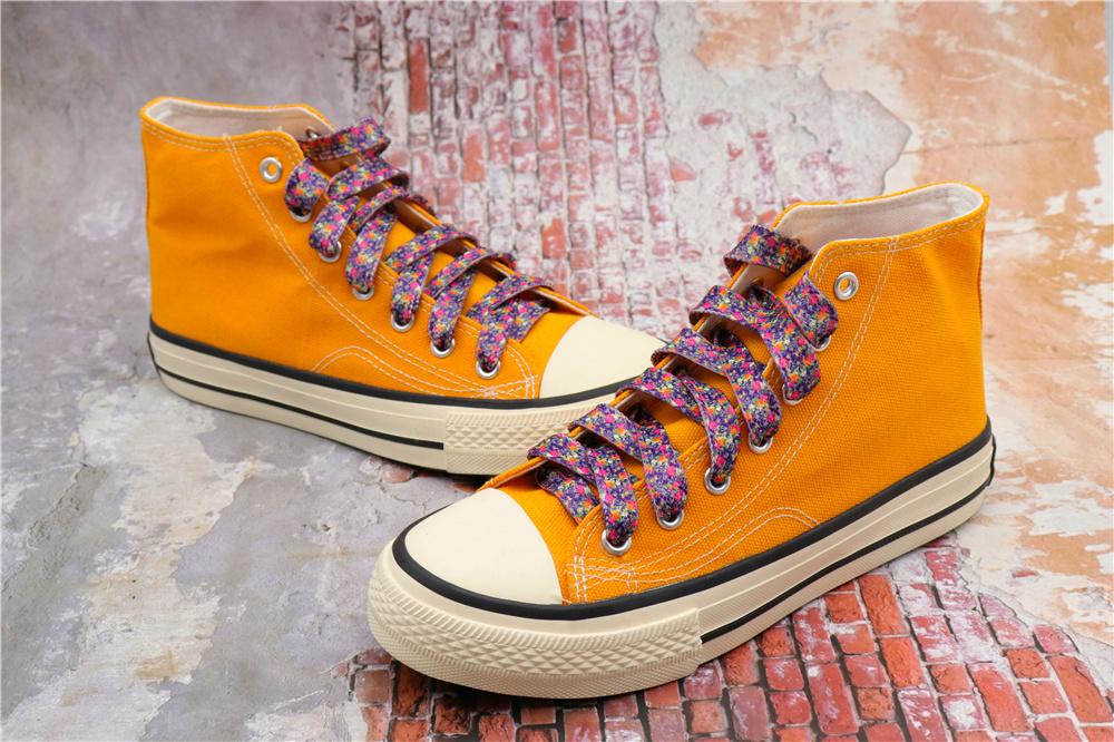1 Pair 8MM Flat Type Purple Small Floral Pattern Heat Transfer Printing Lady's Dress Shoelaces Nice