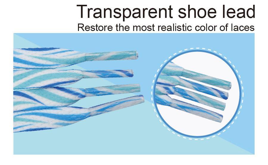 8MM Blue White Striped Ripple Heat Transfer Printing Shoelaces Top Accessories Women Sneaker Ropes