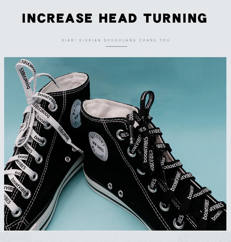 7MM boostVIBES Silk Screen Letter Printing 2021 Trendy Casual Shoelace Luxury Material Consist