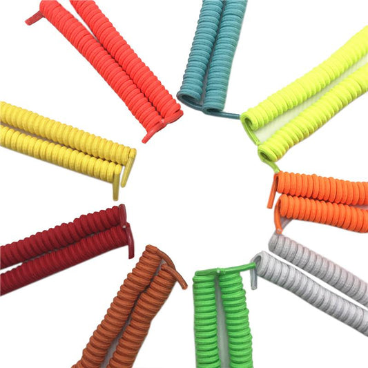 4mm Spiral Spring Curly Stretch Shoelace Lazy No Tie Shoe Laces New Shoestrings For Elderly Children