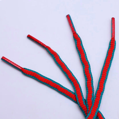 6mm Oval Plastic Tips Two-tone Shoestrings Green Red Polyester Shoelace Semi circular Sports Laces