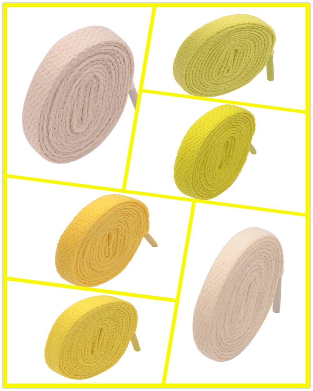 8MM Breezy Yellow Apricot Flat Shoelaces Warm Color Youth Easy Laces For Children Sport Runnning