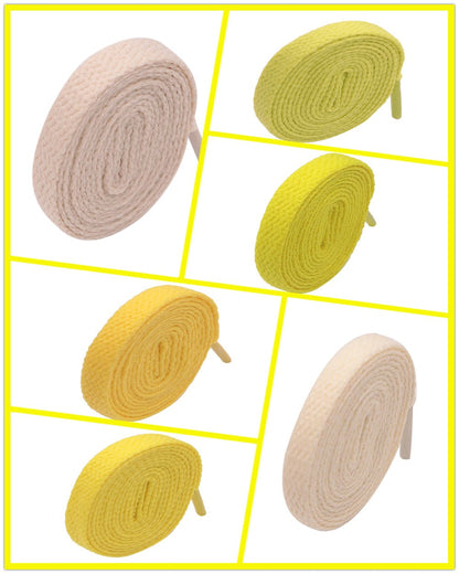 8MM Breezy Yellow Apricot Flat Shoelaces Warm Color Youth Easy Laces For Children Sport Runnning