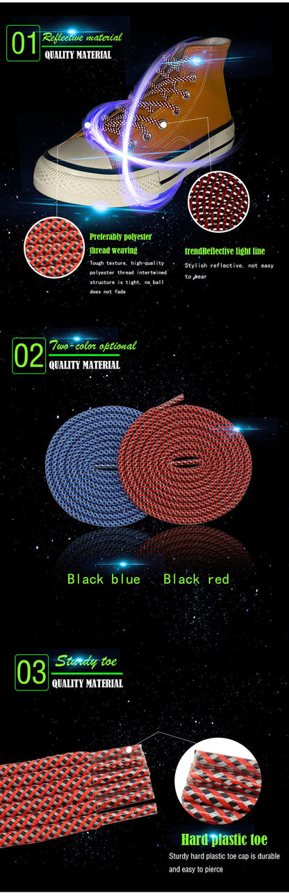 5MM Round Type Reflective Shoelaces Men Women Sneaker 2021 Drop Shipping For Custom Glowing