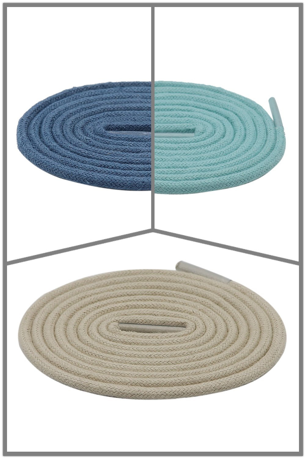 5MM Solid Color Pure Cotton Beige/Blue Waxed Rope Suit For Boy Pant Man Sneaker Canvas Sport