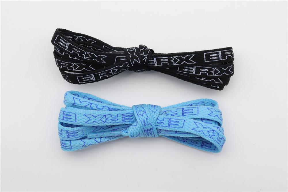 7MM Black-White Blue-Sapphire "ERX" Letter Printing Shoelaces Women Sneaker 2021 Canvas Ropes Flat